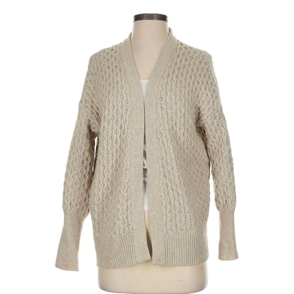 Universal Thread Women's XS Oversized Chunky Grandpa Sweater Cream Open Front